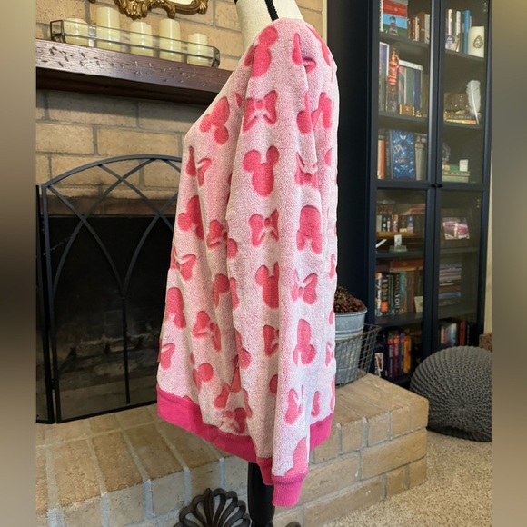 DISNEY Pink Minnie Mouse Soft Fleece PJ Sweater - Large - Picture 5 of 14